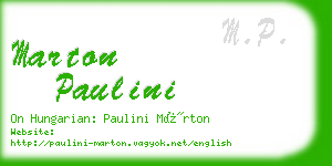marton paulini business card